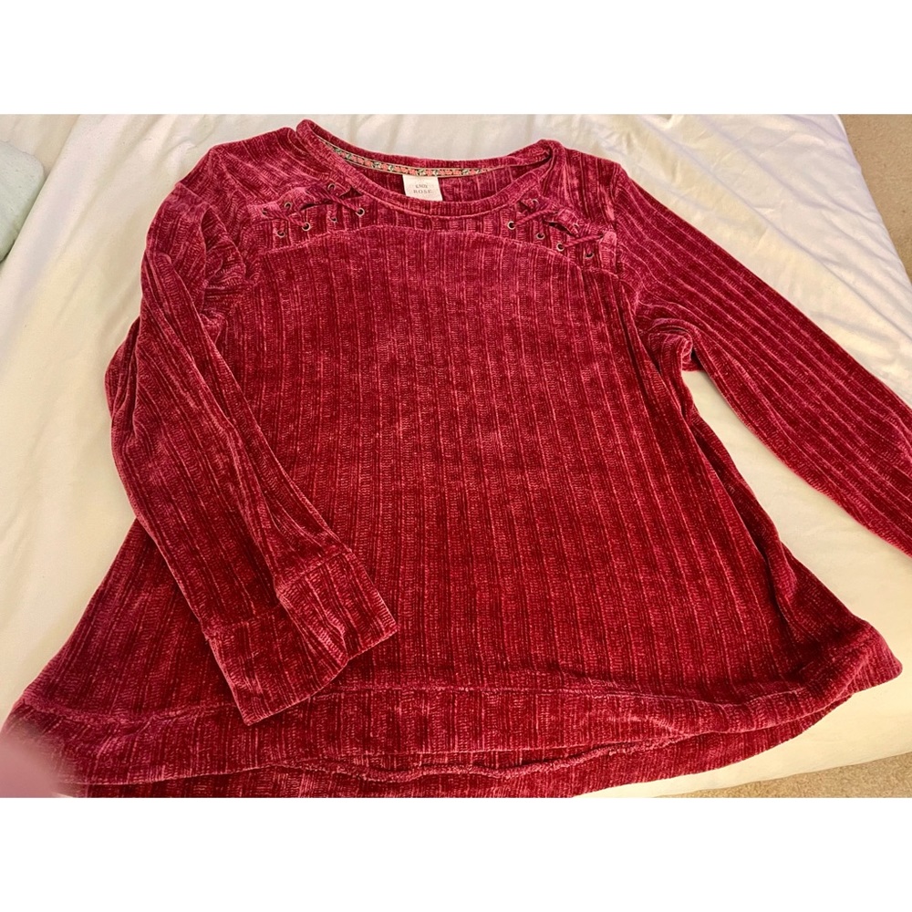 ✨Know Rose Chenille Long Sleeve Sweater XL
